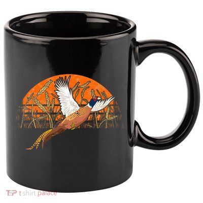 Ringneck Pheasant Hunting Upland Bird Hunter Grain Field 11oz C Handle Ceramic Mug