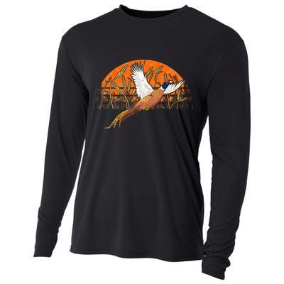 Ringneck Pheasant Hunting Upland Bird Hunter Grain Field Cooling Performance Long Sleeve Crew