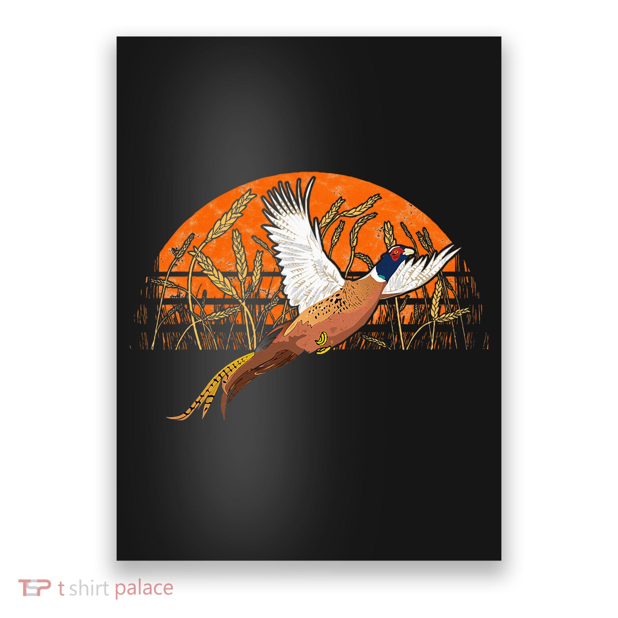 Ringneck Pheasant Hunting Upland Bird Hunter Grain Field Poster