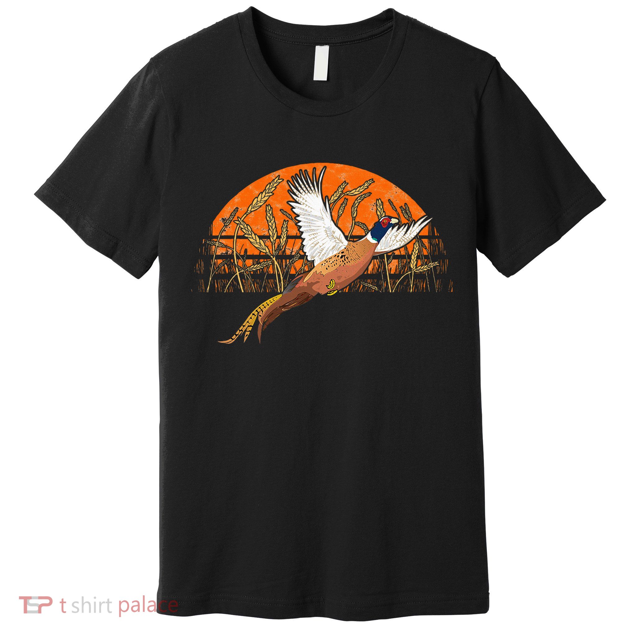 Ringneck Pheasant Hunting Upland Bird Hunter Grain Field Premium T-Shirt