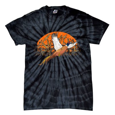 Ringneck Pheasant Hunting Upland Bird Hunter Grain Field Tie-Dye T-Shirt