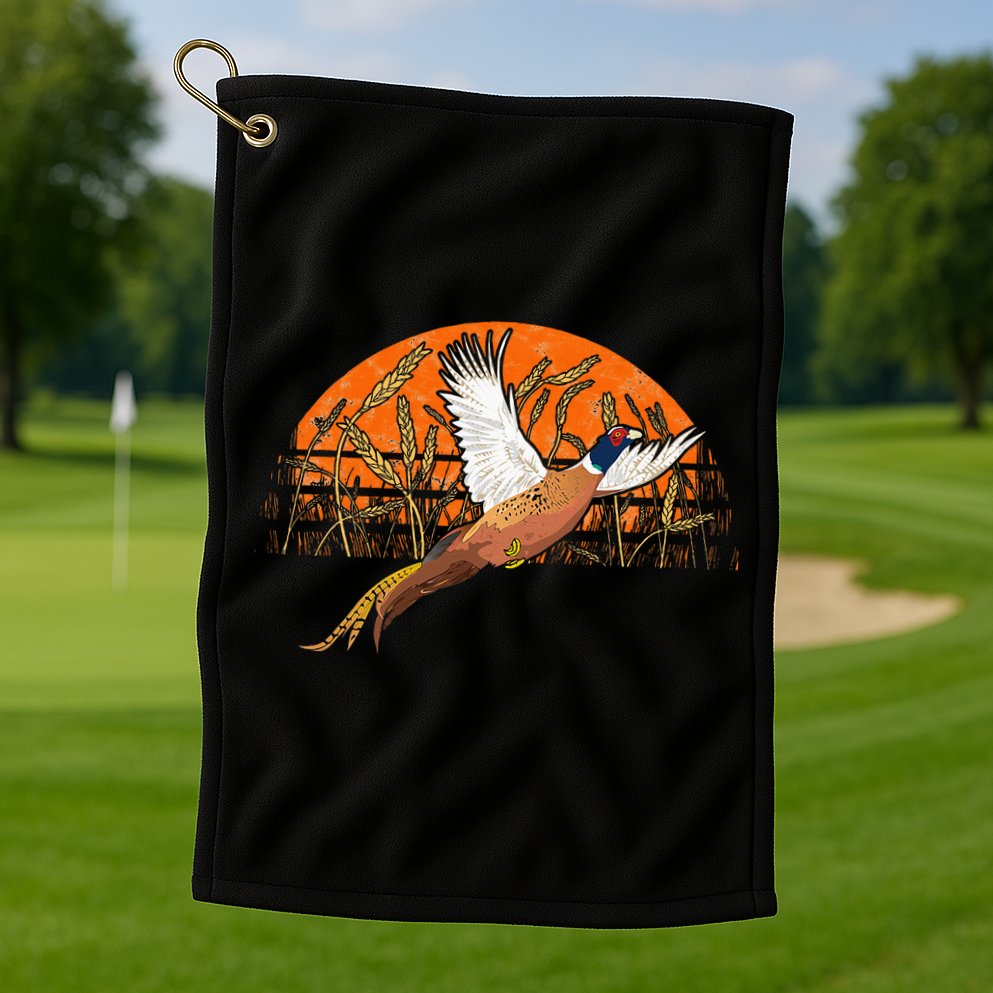 Ringneck Pheasant Hunting Upland Bird Hunter Grain Field Golf Towel