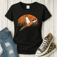 Ringneck Pheasant Hunting Upland Bird Hunter Grain Field Womens T-Shirt