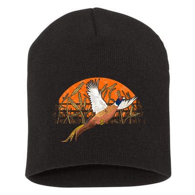 Ringneck Pheasant Hunting Upland Bird Hunter Grain Field Short Acrylic Beanie