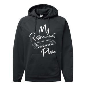 Retirement Plan Harmonica Player Harmonicist French Harp Performance Fleece Hoodie