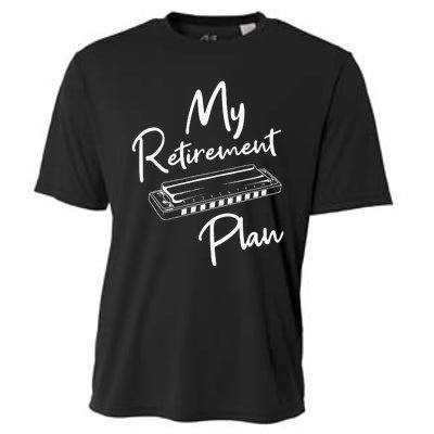 Retirement Plan Harmonica Player Harmonicist French Harp Cooling Performance Crew T-Shirt