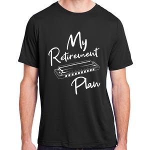 Retirement Plan Harmonica Player Harmonicist French Harp Adult ChromaSoft Performance T-Shirt