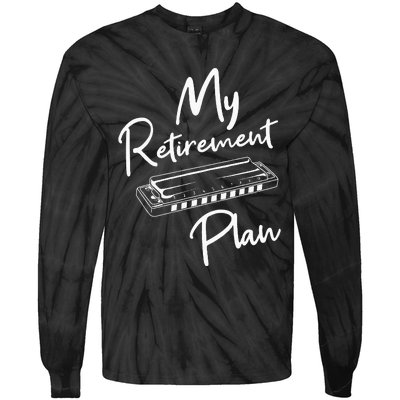 Retirement Plan Harmonica Player Harmonicist French Harp Tie-Dye Long Sleeve Shirt