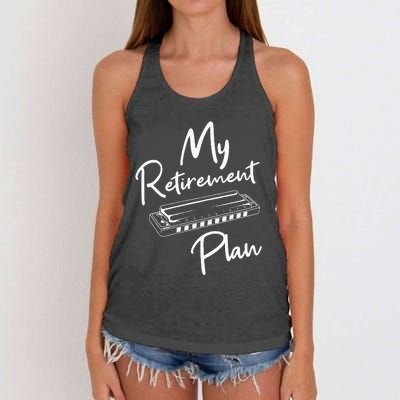 Retirement Plan Harmonica Player Harmonicist French Harp Women's Knotted Racerback Tank