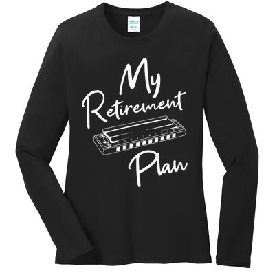 Retirement Plan Harmonica Player Harmonicist French Harp Ladies Long Sleeve Shirt