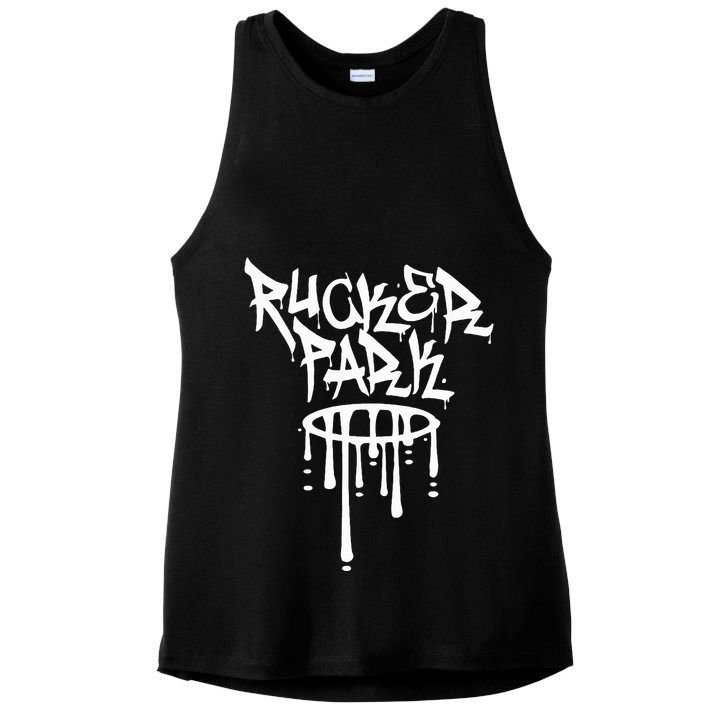 Rucker Park Hip Hop Graffiti Street Art Font Ladies PosiCharge Tri-Blend Wicking Tank