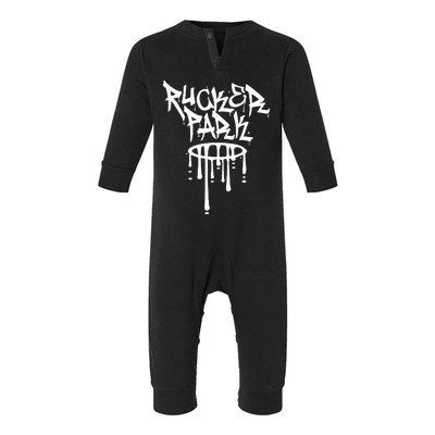 Rucker Park Hip Hop Graffiti Street Art Font Infant Fleece One Piece