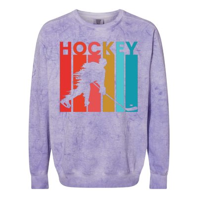 Retro Poster Hockey Lovers Colorblast Crewneck Sweatshirt