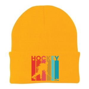 Retro Poster Hockey Lovers Knit Cap Winter Beanie