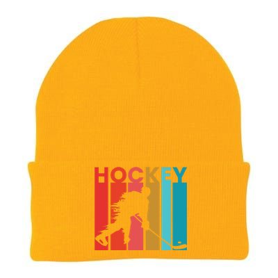 Retro Poster Hockey Lovers Knit Cap Winter Beanie