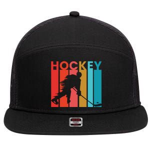 Retro Poster Hockey Lovers 7 Panel Mesh Trucker Snapback Hat