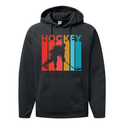 Retro Poster Hockey Lovers Performance Fleece Hoodie