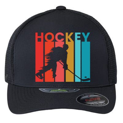 Retro Poster Hockey Lovers Flexfit Unipanel Trucker Cap