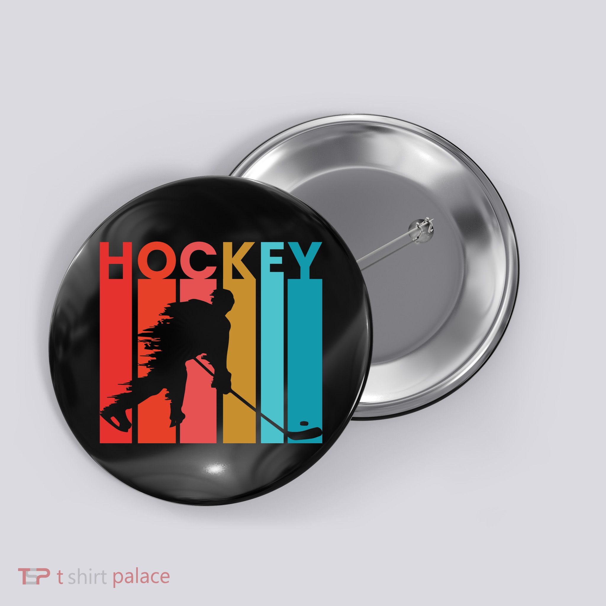 Retro Poster Hockey Lovers Button