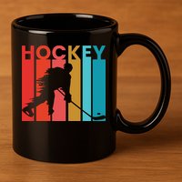 Retro Poster Hockey Lovers 11oz C Handle Ceramic Mug