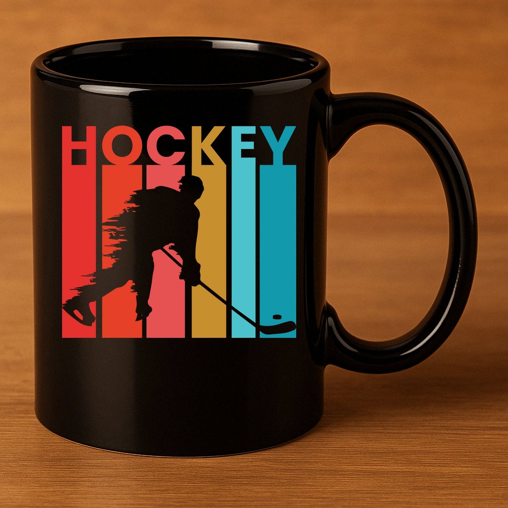 Retro Poster Hockey Lovers 11oz C Handle Ceramic Mug
