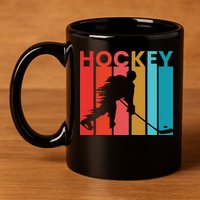 Retro Poster Hockey Lovers 11oz C Handle Ceramic Mug