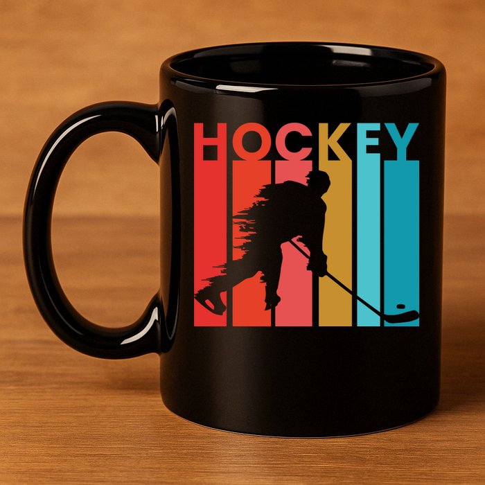 Retro Poster Hockey Lovers 11oz C Handle Ceramic Mug
