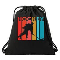 Retro Poster Hockey Lovers Drawstring Bag