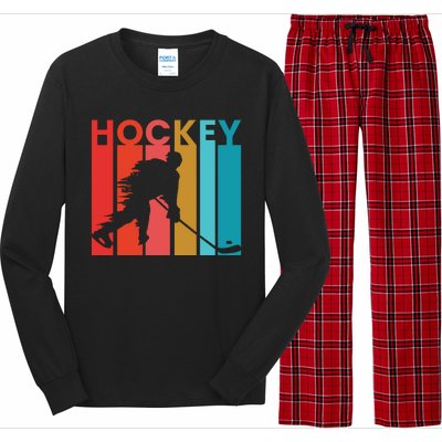 Retro Poster Hockey Lovers Long Sleeve Pajama Set