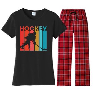 Retro Poster Hockey Lovers Women's Flannel Pajama Set