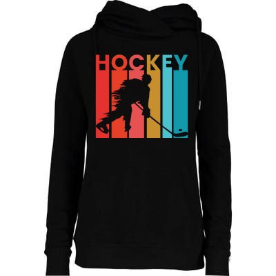 Retro Poster Hockey Lovers Womens Funnel Neck Pullover Hood