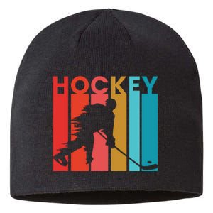 Retro Poster Hockey Lovers Sustainable Beanie