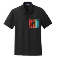 Retro Poster Hockey Lovers Dry Zone Grid Polo