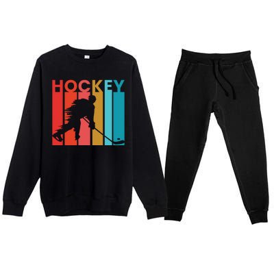 Retro Poster Hockey Lovers Premium Crewneck Sweatsuit Set