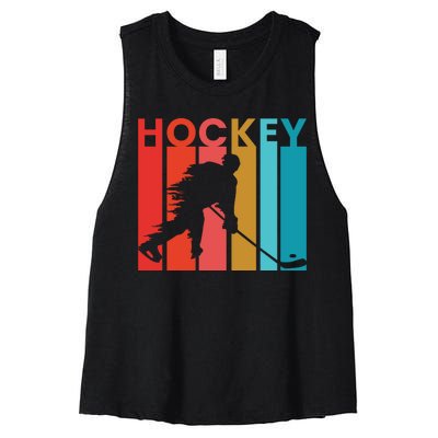 Retro Poster Hockey Lovers Women's Racerback Cropped Tank