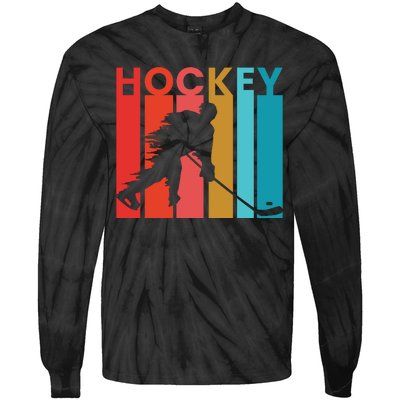 Retro Poster Hockey Lovers Tie-Dye Long Sleeve Shirt