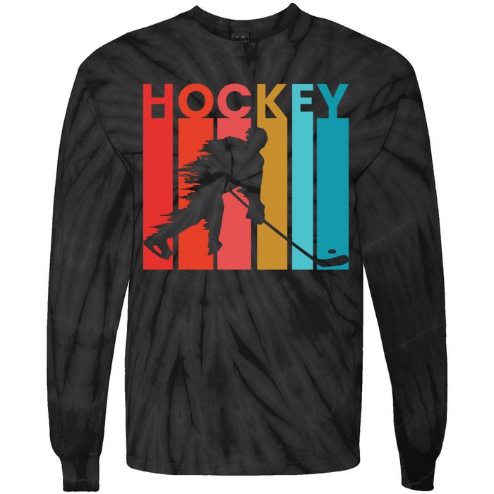 Retro Poster Hockey Lovers Tie-Dye Long Sleeve Shirt