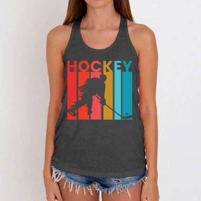 Retro Poster Hockey Lovers Women's Knotted Racerback Tank