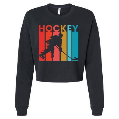 Retro Poster Hockey Lovers Cropped Pullover Crew