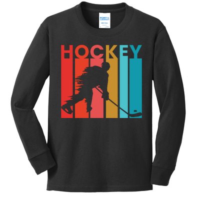 Retro Poster Hockey Lovers Kids Long Sleeve Shirt