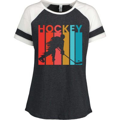 Retro Poster Hockey Lovers Enza Ladies Jersey Colorblock Tee