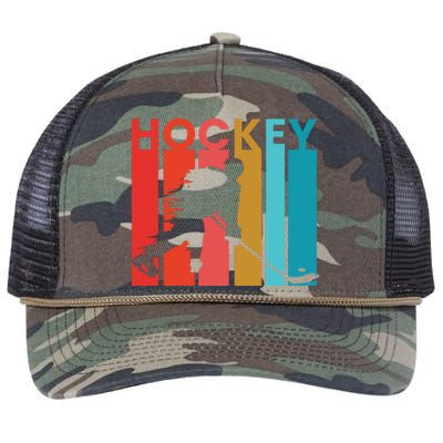 Retro Poster Hockey Lovers Retro Rope Trucker Hat Cap