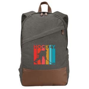 Retro Poster Hockey Lovers Cotton Canvas Backpack