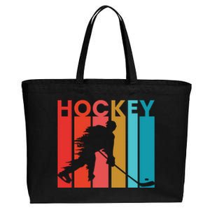 Retro Poster Hockey Lovers Cotton Canvas Jumbo Tote