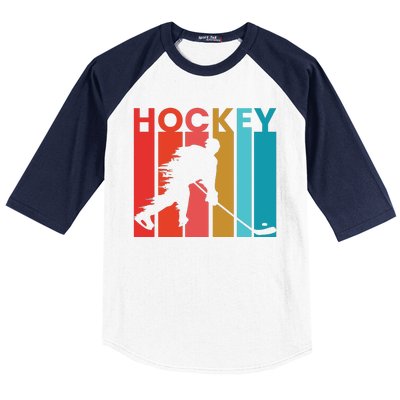 Retro Poster Hockey Lovers Baseball Sleeve Shirt