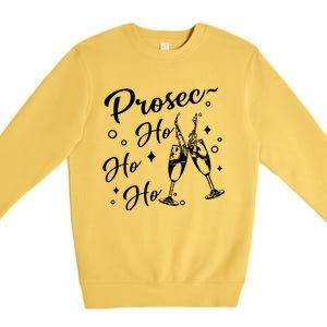 Retro Prosec Ho Ho Ho Funny Presecco Christmas Vacation Cute Gift Premium Crewneck Sweatshirt