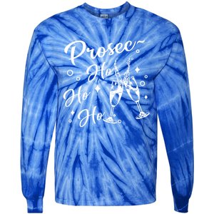 Retro Prosec Ho Ho Ho Funny Presecco Christmas Vacation Cute Gift Tie-Dye Long Sleeve Shirt