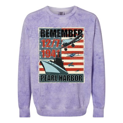 Remember Pearl Harbor Remembrance Day December 7th 1941 Colorblast Crewneck Sweatshirt