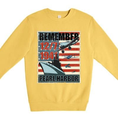 Remember Pearl Harbor Remembrance Day December 7th 1941 Premium Crewneck Sweatshirt