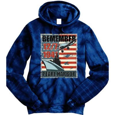 Remember Pearl Harbor Remembrance Day December 7th 1941 Tie Dye Hoodie